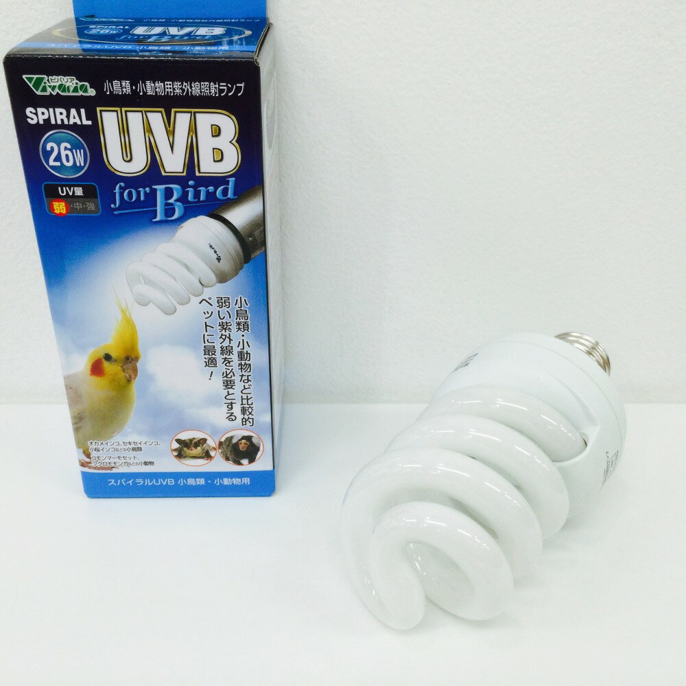 送料込み♪　ビバリア スパイラルUVB　for Bird　26W　 BIRDMORE バードモア 鳥用品 インコ　オウム　小動物　UV　紫外線　太陽光　日光浴　光　太陽