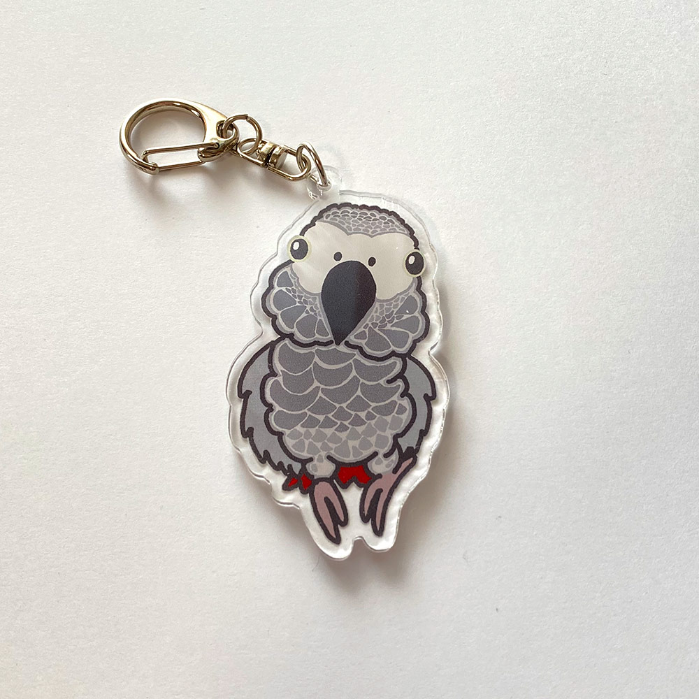 TIPPYSTONE アクリルキーホルダー ヨウム 253A0302 ネコポス 対応可能 BIRDMORE バードモア CRAFT GARDEN