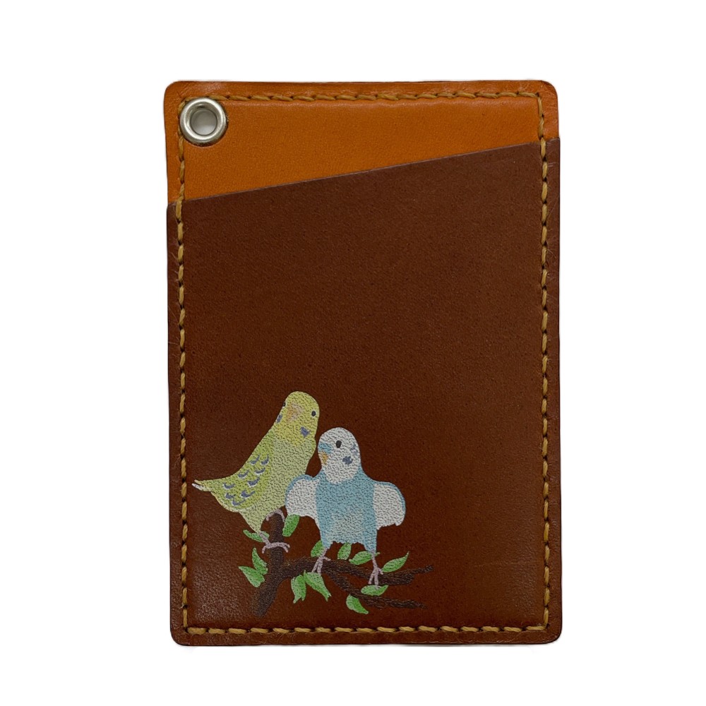 セキセイインコ F あいうえ堂 パスケース ネコポス対応可能 BIRDMORE バードモア 鳥用品 鳥グッズ 鳥 ..