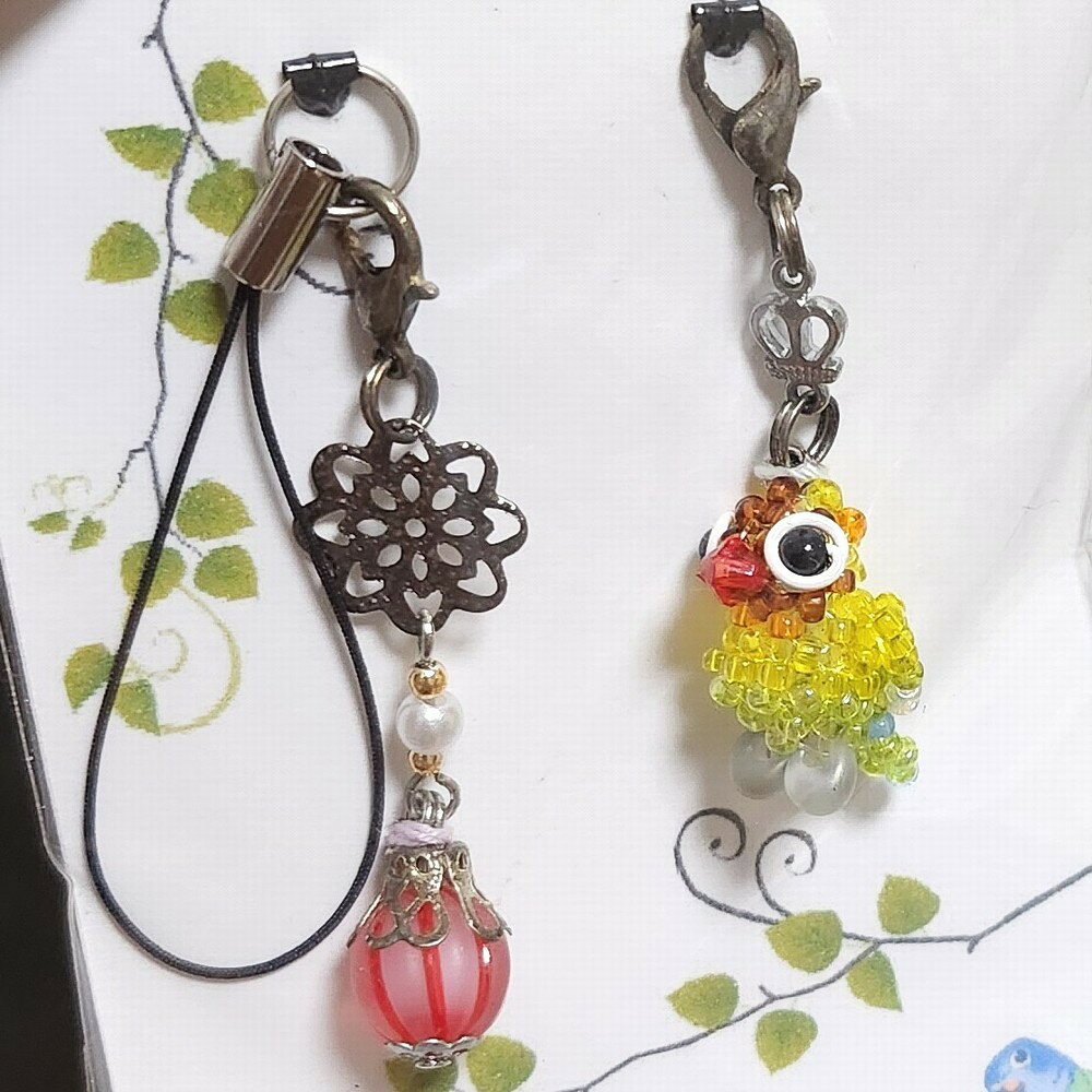 Rakuten - ビーズ工房小鳥屋さん 2WAYストラップ 豆ボタンインコ 082A0668 ネコポス対応可能　 BIRDMORE バードモア CRAFT GARDEN 鳥グッズ 鳥用品 雑貨 鳥 バード