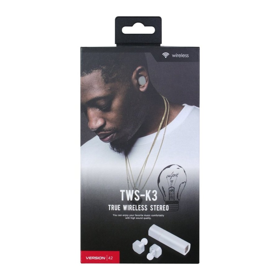 F.C.S. TRUE WIRELESS STEREO K-3 完全ワイヤレスイヤホン Bluetooth対応 マイク付き シルバー E-BT01SV 新品