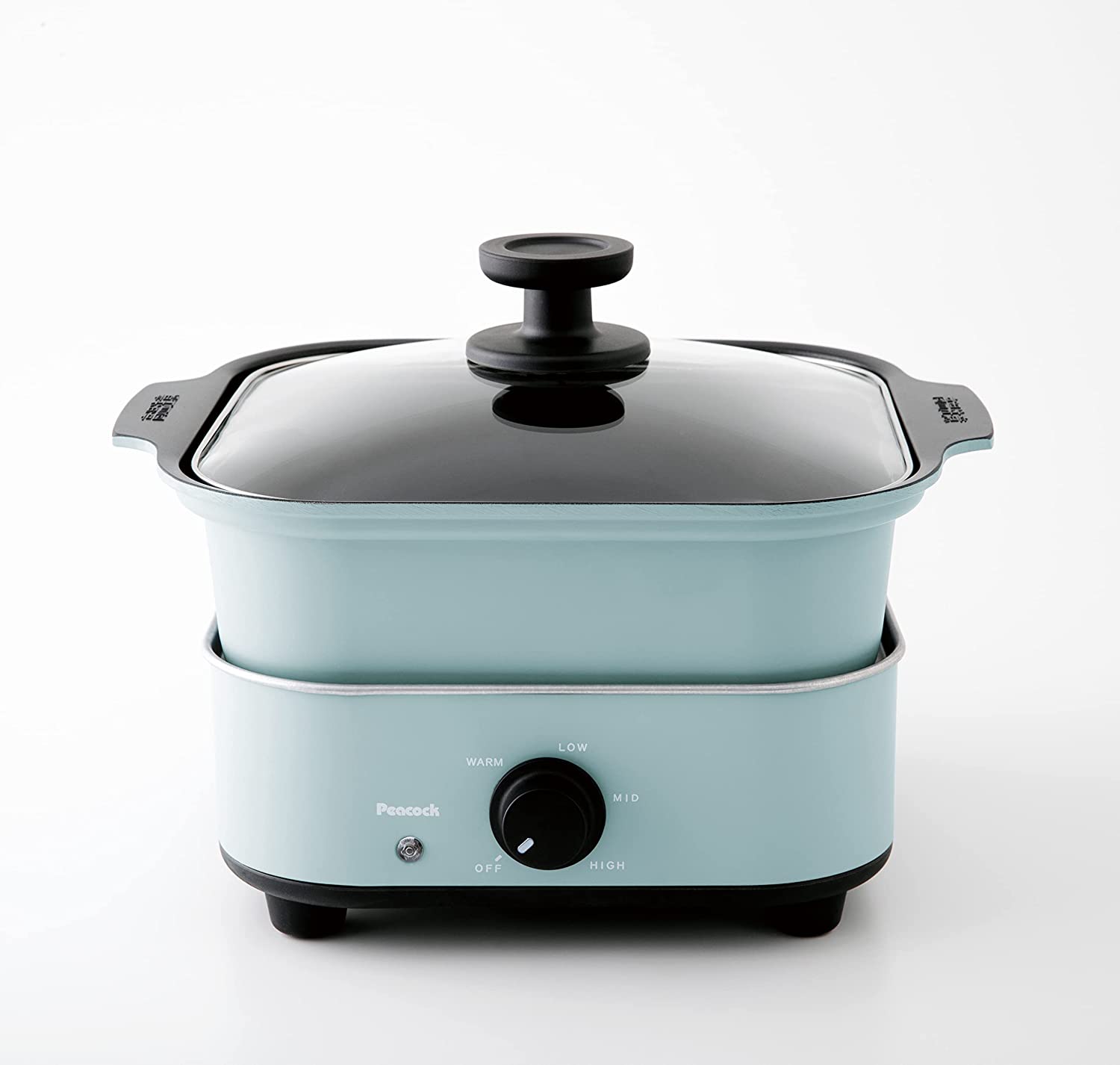 ピーコック魔法瓶工業 コンパクトグリル鍋 プレート2枚 WGV-A60 ASM ホットプレート 電気鍋 グリル鍋 小型 鍋 焼肉プレート 新品