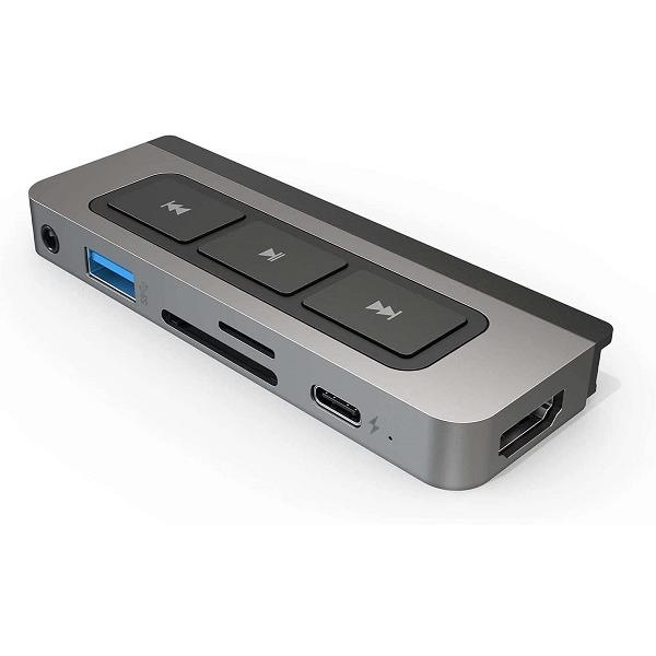 HyperDrive 6-in-1 USB-C Media Hub for iPad 音楽 動画 コントロール 物理ボタン 3ボタン拡張 iPad Pro Air mini 対応 HP-HD449 HYPER 新品