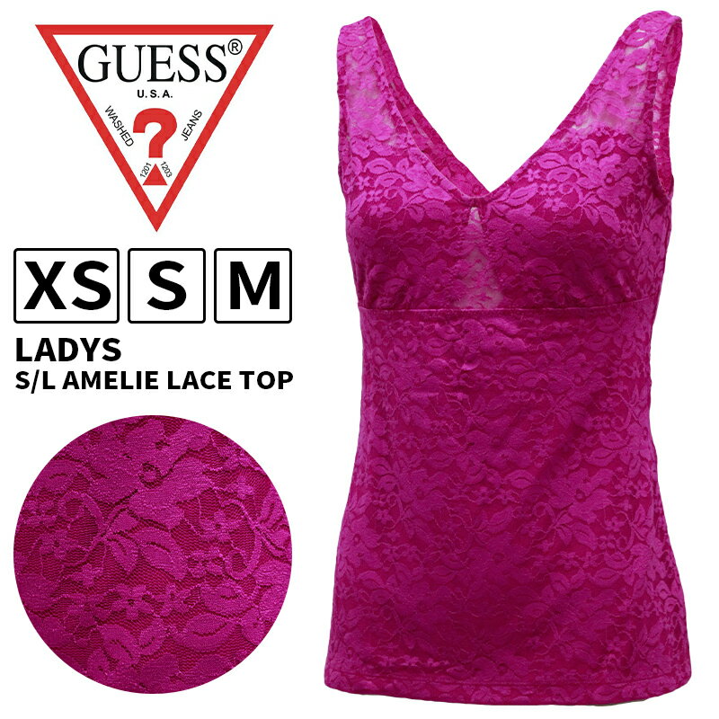 ゲス レディース トップス カジュアル GUESS W62P0KK3DV0 ストレッチ タンクトップ S/L AMELIE LACE | その1