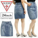 ゲス レディース ボトムス カジュアル GUESS W63D77D2FR1 スリムコクーン デニムミニスカート IYLA ユーズド加工