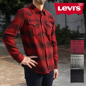 リーバイス メンズ トップス LEVIS ウエスタン ネルシャツ 66986 | Levi's levis levi's LEVI's アメリカン シャツ コットン100% やわらかい 長袖 ロングスリーブ チェック柄 男性 厚手 黒 赤