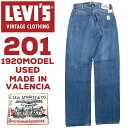 N 【デッドストック】 リーバイス メンズ ボトムス カジュアル LEVIS LVC 2000年リリース 201 20201-0128 デニムジーンズ 1920年モデル復刻版 NO.2 デニム ユーズド 米国製 バレンシア縫製 トップボタン裏 555 青耳 セルビッチ トップボタン裏 555 布パッチ