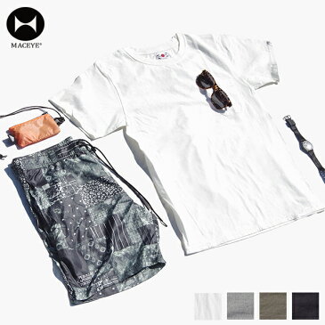 マックアイ メンズ Tシャツ MACEYE 762801 TASUKI Round Body Type Tee 丸胴 半袖 ポケットTシャツ | 日本製 オリジナル 襷掛け シンプル 丈夫 オンス こだわり 丁寧縫製