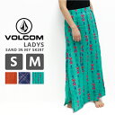 ボルコム レディース ボトムス VOLCOM B1411306 SAND IN MY SKIRT | 春 夏 秋 冬 ロングスカート ブランド 花柄 スリット アメカジ ベリーダンス ダンス マタニティ ロング 大人 エスニック コットン 大きい 体型カバー ヒップ 隠し 春夏 マキシ丈 ウエストゴム マキシ その1