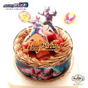 キャラデコパーティーケーキ 仮面ライダーリバイスチョコ生クリーム苺サンドケーキ バースデーケーキ (バースデーオーナメント＋紙風船プレゼント付き)