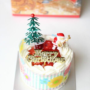 【クリスマスケーキ】デコレーションケーキ3号/直径9cm/お一人様用◆4種類のケーキからお選びください/クリスマス飾り付き/北海道純生クリーム100%/北海道小麦粉