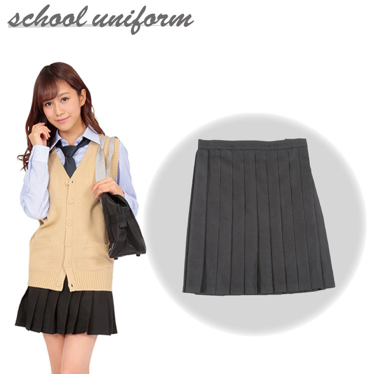 【高校 制服 通学】TE-17SS スカート ブラック 【M/L】入学 春夏 中学 制服 コスチューム 学生服 女子高生 高校生 学校 通学 コスプレ 衣装 忘年会 可愛い お洒落 おしゃれ