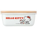 【ホーロー バターケース キティ】 ハローキティ 木蓋付き【キティ&タイニーチャム/ENBT5】琺瑯 保管容器 ほうろう 木製フタ付き 臭いが付きにくい 衛生的...