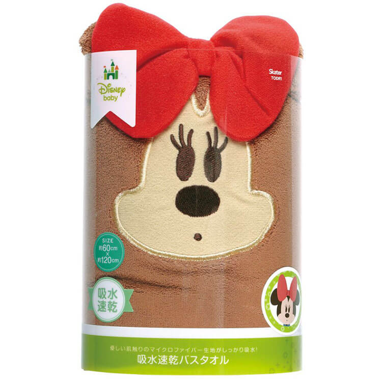 【バスタオル ミニー】吸水速乾バスタオル【ミニーマウス/TODR1】肌に優しいタオル マイクロファイバータオル アニマルタオル 子供 子ども こども キッズ お風呂 スイミング 水泳 海水浴 プール かわいい ディズニー キャラクター ギフト 幼稚園 保育園 小学生 スケーター