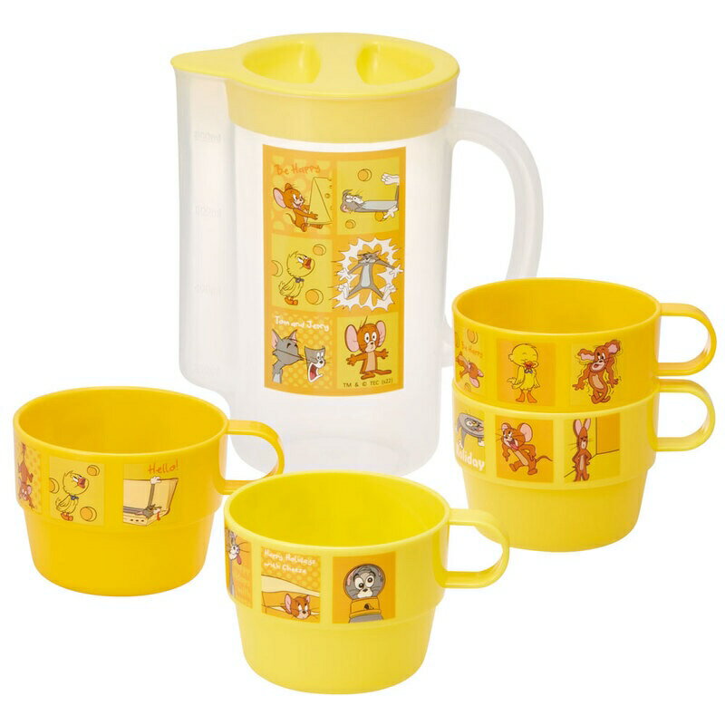 ケース付スタッキングコップ 【トムとジェリー BE HAPPY/KS32S】スタッキング コップ セット 4P入り アウトドア キャンプ ケース付き ピクニック 運動会 スポーツ バーベキュー スケーター かわいい キャラクター お出掛け 公園 トム＆ジェリー ディズニー