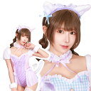早割【レビュー特典】コスプレ レディース マカロンキャット チェックレオタード【ブルー/ピンク】かわいい 可愛い セクシー キュート ねこ ネコ 猫耳 女性用 衣装 仮装 コスチューム コーデ ハロウィン ハロウィーン パーティー 二次会 宴会 余興 出し物 学園祭 文化祭