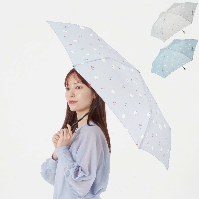 【レビュー特典】 雨傘 折りたたみ傘 レディース 女性用 文鳥スレンダーミニ 母の日 プレゼント ギフト 【グレー/サックス】【送料無料】 niftycolors スリム 軽量 はっ水 撥水 防水 紫外線防止効果 白文鳥 チェリー かわいい おしゃれ ニフティカラーズ
