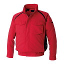 空調服 長袖ブルゾン 横ファン ウェアのみ レッド【S/M/L/LL/3L/4L/5L】 【KU92400】 空調服 ひんやりグッズ 熱中症対策 暑さ対策 作業...