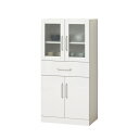 家具 インテリア 台所 ヌーヴォー 食器棚60-120 ホワイト 【27147】【送料無料】【メーカー直送品】 おしゃれ お洒落 収納家具 メラミン化粧板 背面...