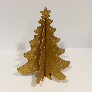 パーティーセンターピース 卓上グリッタークリスマスツリー ゴールド 25cm【センターピース】テーブル装飾 パーティー装飾 店舗装飾