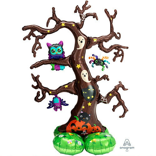 Creepy Tree クリーピーツリー 111cm×157cm AirLoons【風船のみ】【アルミバルーン・アルミ風船】ハロウィン ハロウィーン バルーン　ホームパーティー HALLOWEEN ジャックオーランタン おばけ フクロウ コウモリ パーティーデコレーション 置型バルーン