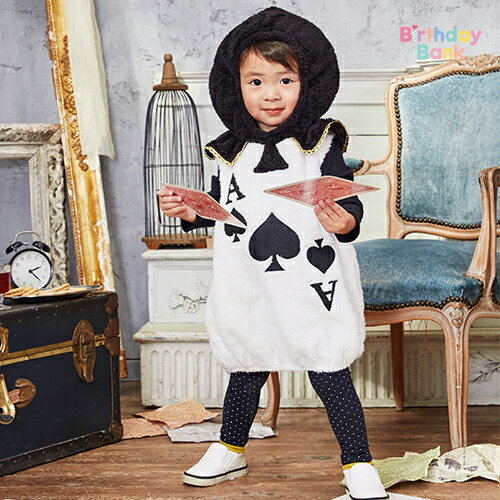 【ハロウィン 衣装 ベビー】マシュマロトランプ ベビー Baby ハロウィーン 子供 仮装 キッズ ベビー 男の子 女の子 アリス カバーオール もこもこ ふわもこ コスチューム コスプレ なりきり トップス 80cm 送料無料のサムネイル