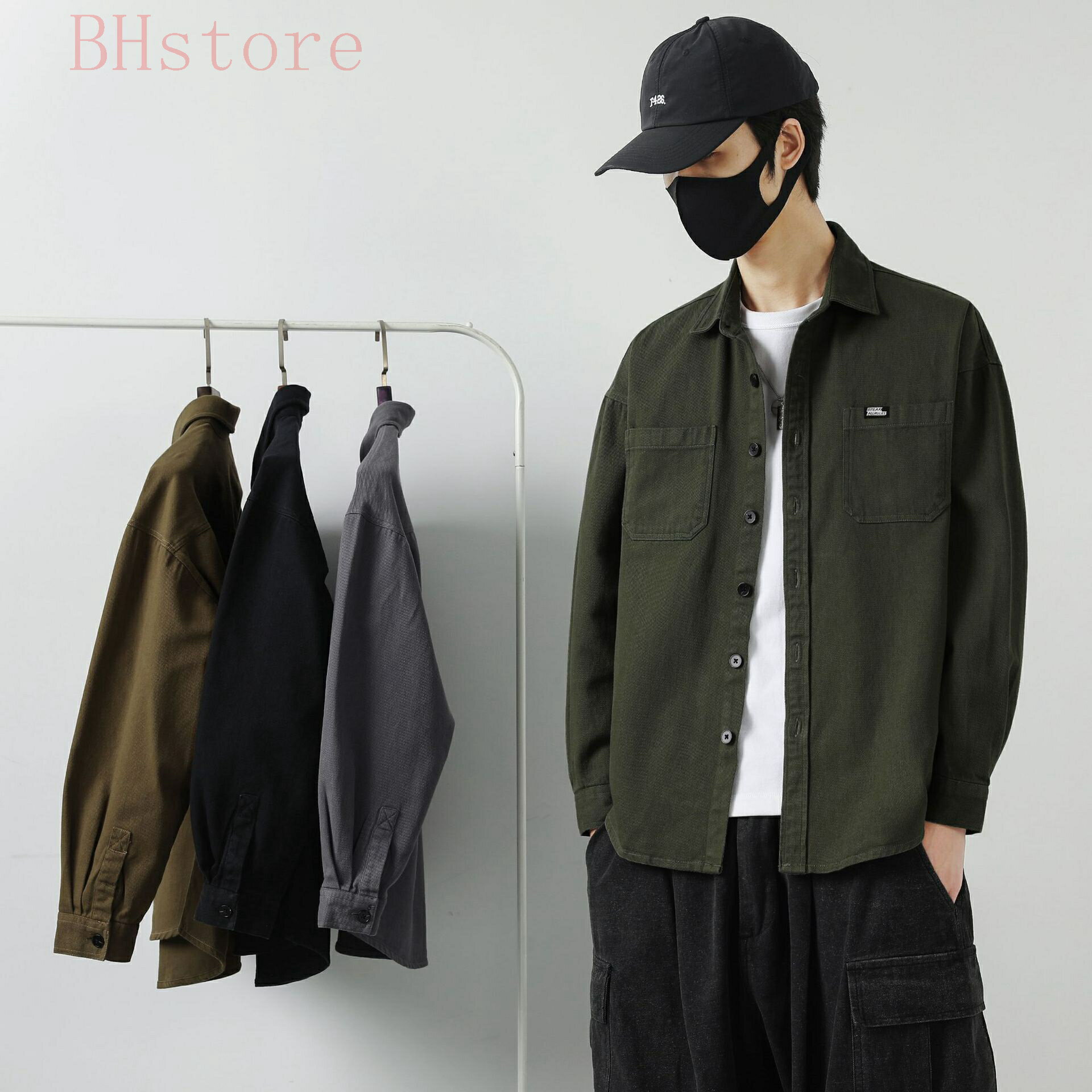 シャツ メンズ 長袖 半袖 無地 シャツ カジュアル コットン ボタン春 秋 冬 シャツ