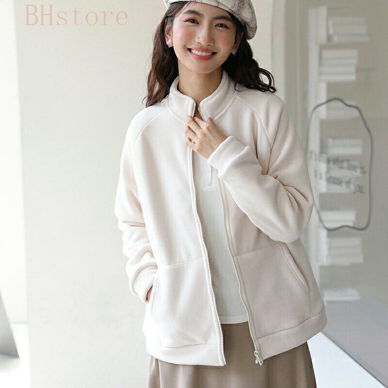乐天商城 - ボアジャケット ジャケット 冬 アウター コート 大きいサイズ 冬服 ボア スタンド ゆったり もこもこ 防寒 厚手 秋冬