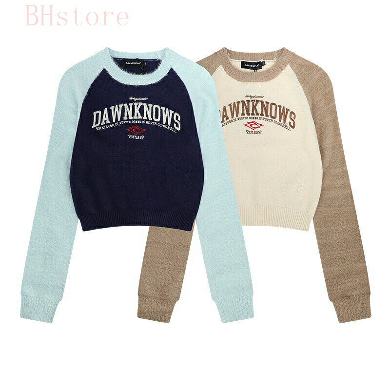 Crew Neck - ニット セーター トップス レディース プルオーバー クルーネック 長袖 ふわふわ 通勤 秋 冬 シンプル かわいい ゆるい カジュアル