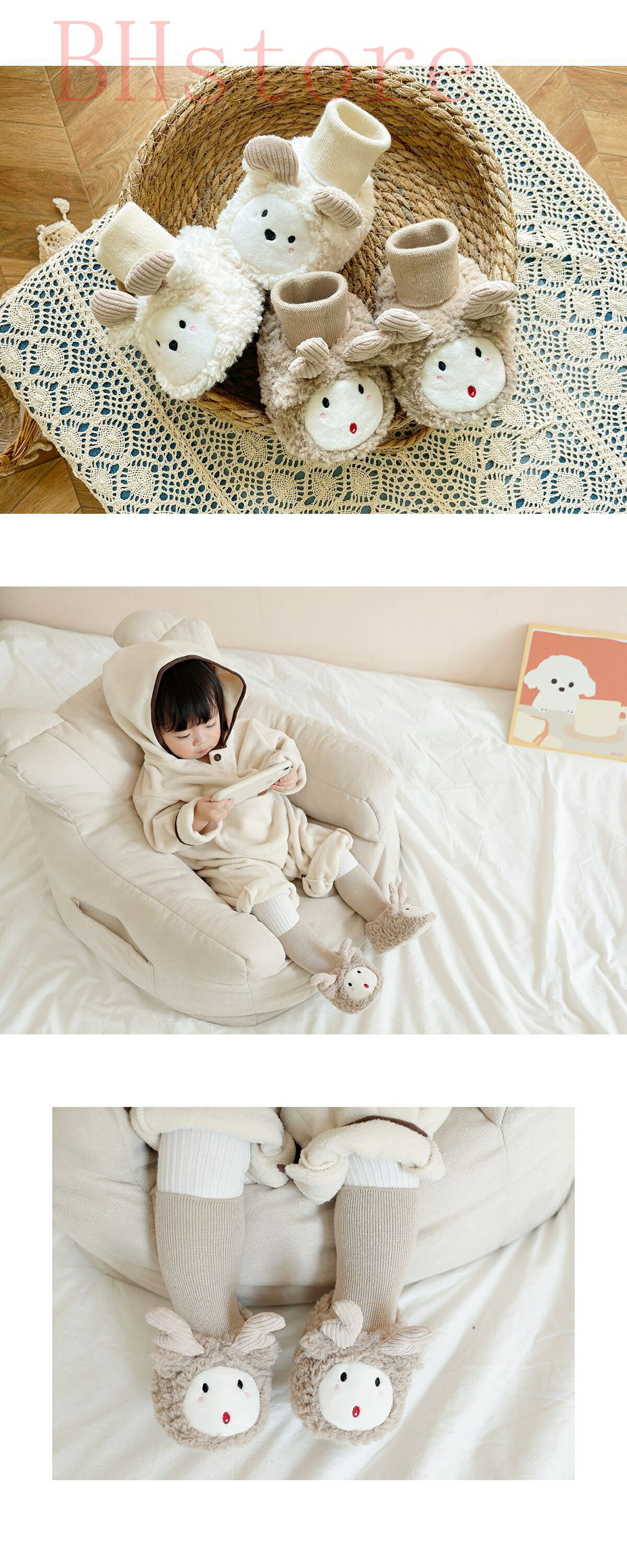 ルームシューズ ベビーシューズ あったか 赤ちゃん 冬 可愛い アニマルスリッパ 子供靴 女の子 男の子 0-1歳 ルームソックス ベビー 靴下 秋冬 もこもこ 防寒 保温 室内外履き 脱着簡単 出産祝い