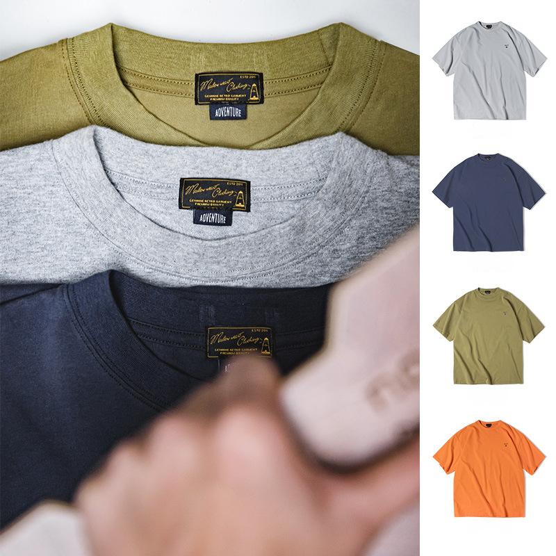 樂天商城 - tシャツ メンズ 半袖 ワンポイント アメカジ 吸汗 綿 丸首 カジュアル メンズ 無地 半袖 230g メンズ トップス レディース