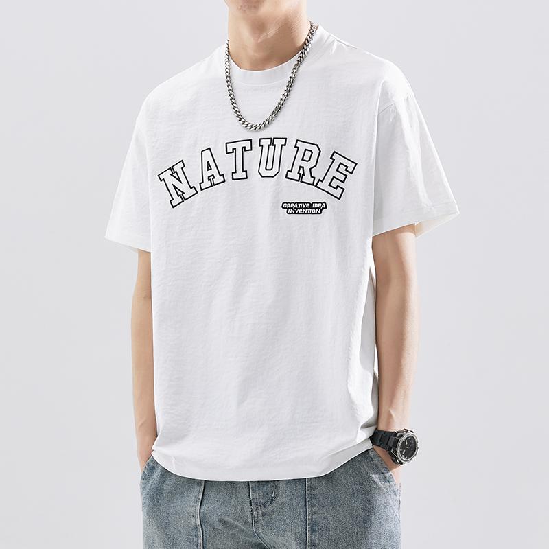 乐天商城 - tシャツ メンズ 半袖 カジュアル 丸首 ストリート アメカジ ワッペン 夏服 トップス カットソー 黒 ホワイトT