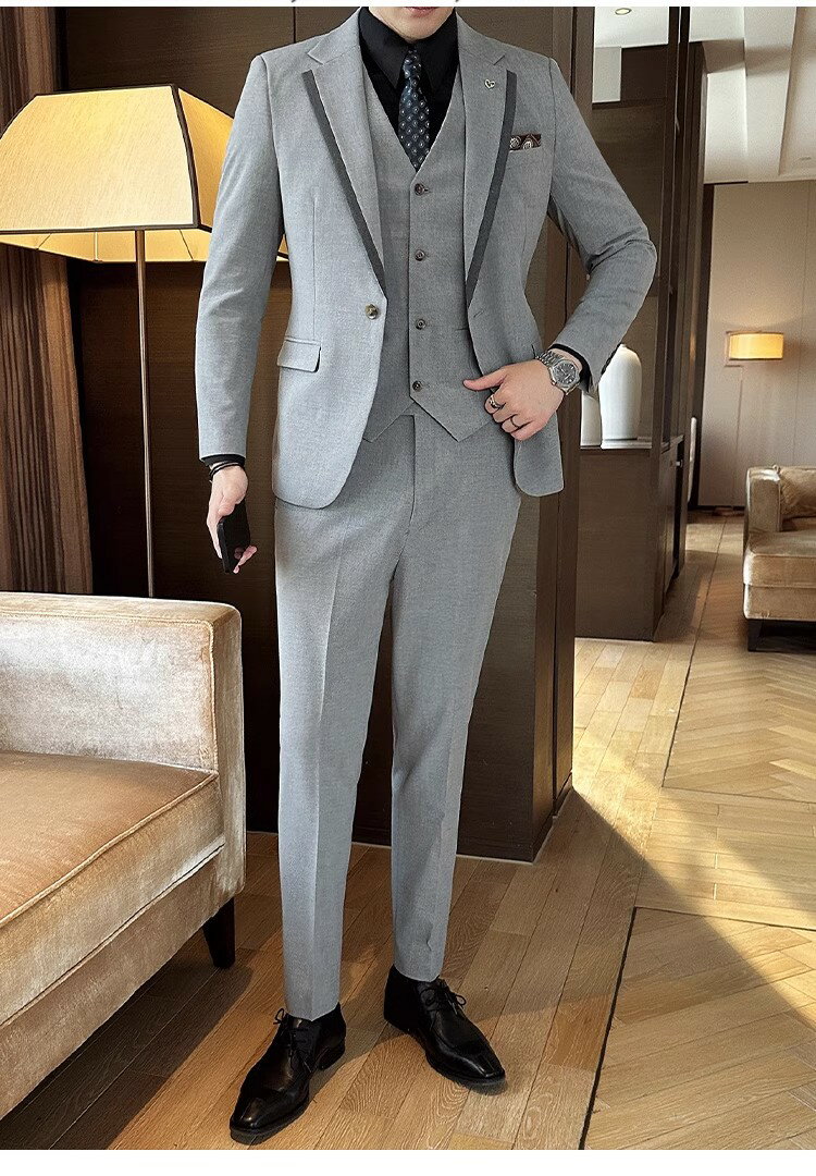 スリーピース タキシード スーツ 「品質良い」メンズスーツ 秋冬 4色選択可 スリム 着心地良い メンズ ビジネススーツ 結婚式 紳士服 礼服 おしゃれスーツ フォーマル 二次会 成人式 ビジネス オフィス 通勤 就職活動 面接 大人 大きいサイズ 選べる「M~5XL」