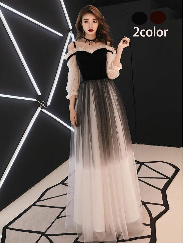 乐天商城 - ロングドレス オフショルダー カラードレス Aラインドレス 演奏会 Long dress ナイトドレス ウエディングドレス パーディードレス ステージ衣装 オペラ声楽 成人式 花嫁 忘年会 結婚式 ピアノ Aライン 20代 30代 40代 上品 大人 忘年会