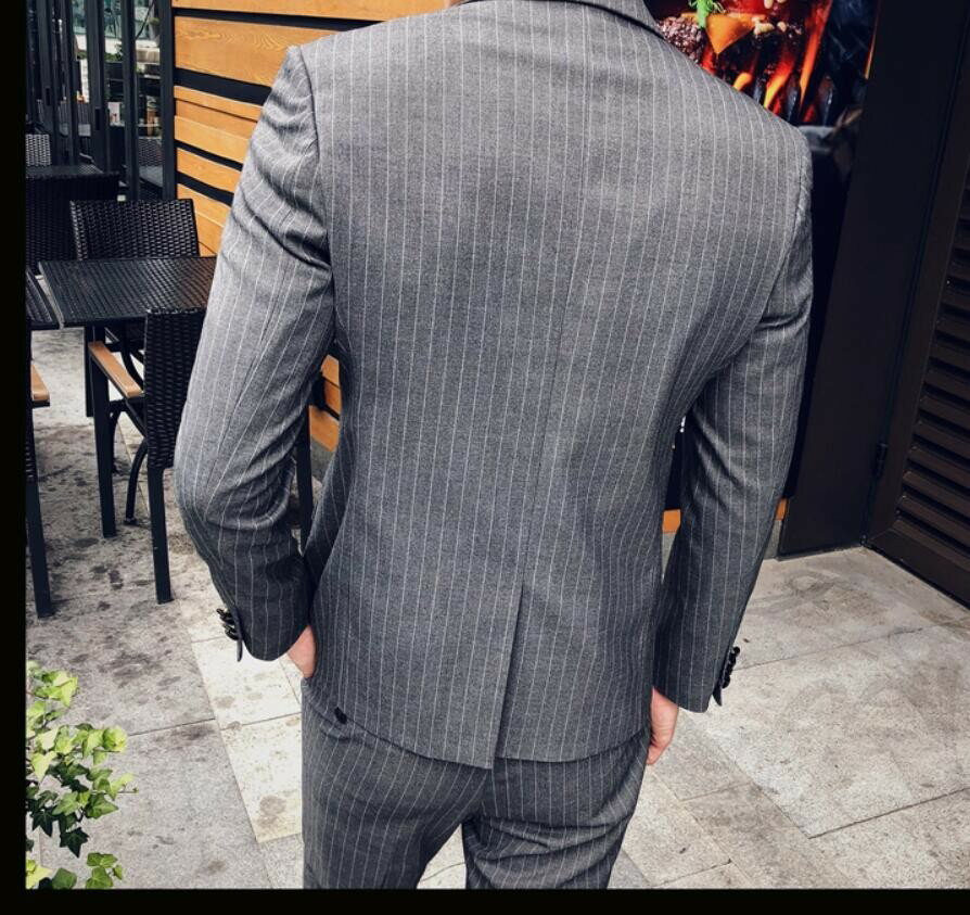 ビジネススーツ ストライプ フォーマルスーツ タキシードスーツ 3点セットスーツ メンズスーツ 1つボタンスーツ 結婚式 二次会 成人式 卒業式 就職活 春秋冬 大きいサイズ 発表会 紳士服 「M-4XL」オフィス 就活 面接 カジュアル 上品 お呼ばれ 結婚式 二次会