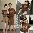 夏 家族 お揃い お揃い tシャツ ペア ブラウン 親子 ペアルック 白 赤ちゃん 親子 クマ 夏服 親子コーデ ペアtシャツ 半袖 コーデ tシャツ ブランド...
