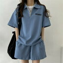 春秋 セットアップ 可愛い ゆったり レディース ジャージ セットアップ ジャージ 上下セット 半袖 スウェット 無地 おしゃれ 上下 2点 シンプル カジュア...