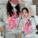 ママ 女の子 ペアルック 親子お揃い服 赤ちゃん トレーナー 綿 親子 ペアルック セットアップ 親子ペアルック 秋 プルオーバーパーカー 可愛い 恐竜 冬 ト...