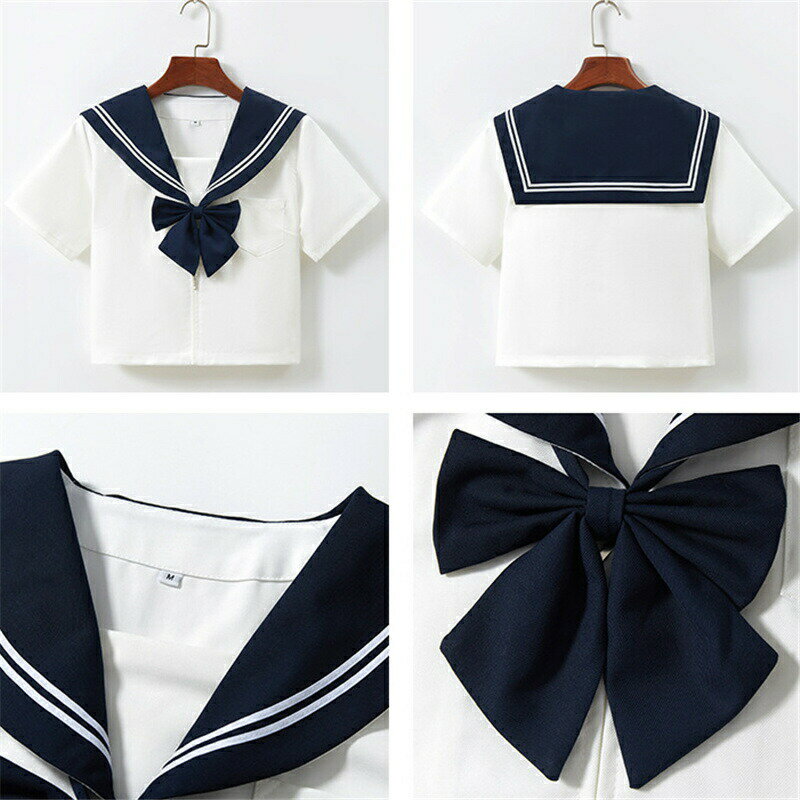 コスチューム衣装 コスプレ衣装 可愛い スカート 二本線 リボン コスプレ セーラー服 セットアップ 大きいサイズ 女子 制服 半袖 上下セット JK 高校生 学園祭 レディース セーラー襟 ハロウィン コスプレ学生服 夏 女子制服コスプレ プリーツスカート スクール 文化祭