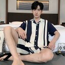 夏 パジャマメンズ 大きいサイズ 人気 半袖 前開き シンプル パジャマ メンズ カジュアル メンズパジャマ 上下セット セットアップ 夏用 ルームウェア 紳士...