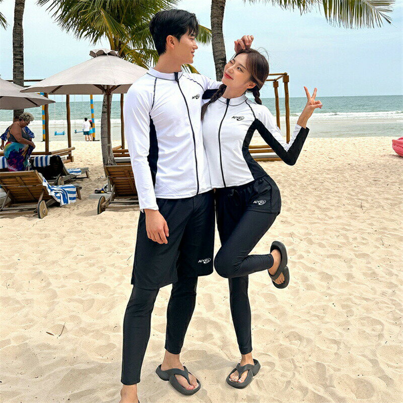 競泳 人気 大きいサイズ 紫外線 カップル 長袖 ペアルック ラッシュガード ペア 水着 セット メンズ レディース 5点セット 上下 3点セット ウェットスーツ セットアップ おしゃれ 体型カバー 短パン UV対策 トップス ショートパンツ レギンス ブラー ショーツ シンプル