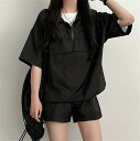 春秋 セットアップ 可愛い ゆったり レディース ジャージ セットアップ ジャージ 上下セット 半袖 スウェット 無地 おしゃれ 上下 2点 シンプル カジュア...