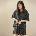 セットアップ レディース スウェット グレー かわいい ルームウェア 可愛い パジャマ レディース 夏 半袖 綿100% 上下 セット 大人 春秋 おしゃれ 部...