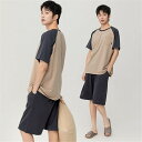 春 夏 パジャマメンズ 部屋着 半袖 綿 シンプル パジャマ メンズ カジュアル メンズパジャマ 上下 セットアップ 夏用 ルームウェア セット 紳士 おしゃれ...