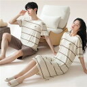 おしゃれ カップル ペア 部屋着 半袖 夏 男女2着 ペア パジャマ セット 春夏 レディース メンズ ルームウェア パジャマ ワンピース ペアパジャマ ギフト...