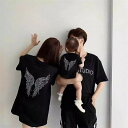 家族 お揃い tシャツ 3人 tシャツ ペア シンプル 親子 ペアルック カジュアル 親子ペアルック ペアtシャツ 夏服 親子コーデ 赤ちゃん 半袖 コーデ 夏...
