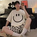 おしゃれ 春 夏 男性用 半袖 綿 可愛い パジャマ メンズ ベージュ ルームウェア メンズパジャマ シンプル セットアップ 夏用 上下 セット 紳士 パジャマ...