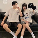 おしゃれ カップル ペア 部屋着 半袖 夏 男女2着 ペア パジャマ セット 春夏 レディース メンズ ルームウェア パジャマ 綿 ペアパジャマ ギフト 結婚祝...