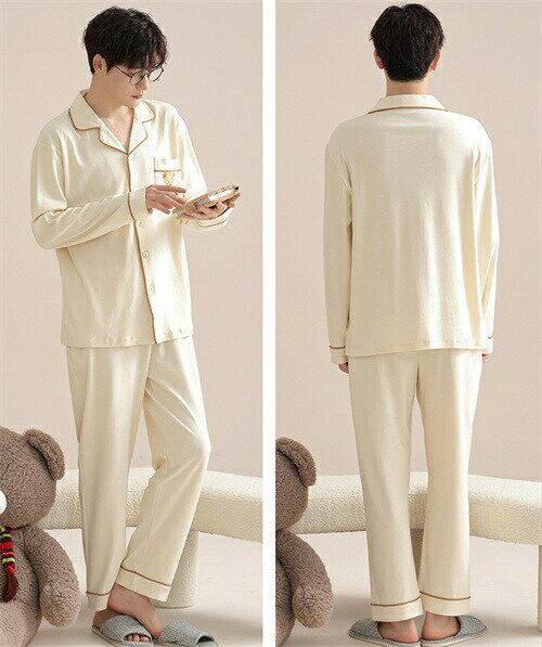 カップル ペア パジャマ ペアルック カップル ペア ルームウェア ペアパジャマ 長袖 ペアパジャマ プレゼント Vネット 秋冬 綿 結婚祝い ペアパジャマ 大きいサイズ お祝い ギフト 上下セット レディース 部屋着 カップル メンズ パジャマ 春ルームウェア 前開き クマ