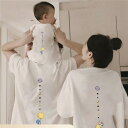家族 お揃い tシャツ 3人 tシャツ ペア 黒 親子 ペアルック 白 親子 ペアtシャツ 夏服 親子コーデ 赤ちゃん 半袖 コーデ 夏 ブランド 大人 子供 ...